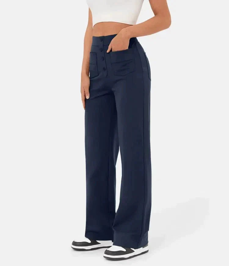 Eden™ | High-Waisted Elastische Casual Broek